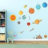 Decowall DA-1501 Das Sonnensystem Wandsticker Wandaufkleber Wandtattoo Kinderzimmer (Groß)