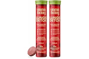 THE VITAMIN FACTORY NAC Supplement - N-Acetyl-Cysteine 600mg for Lung Detox & Gym Support | Watermelon Flavour | NAC N-Acetyl-Cysteine for Glutathione | Effervescent NAC for Men & Women (Pack of 2, Cola)
