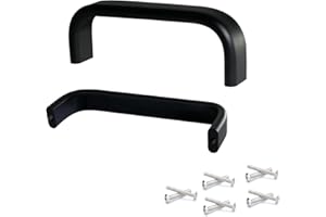 DOXILA 10 x Tiradores Cocina Cajones, Negro Tiradores Armarios Alúmina 128mm Centros de orificio con Tornillos, Tiradores de Arco para Dormitorio Oficina Armario Cajón de la Cómoda