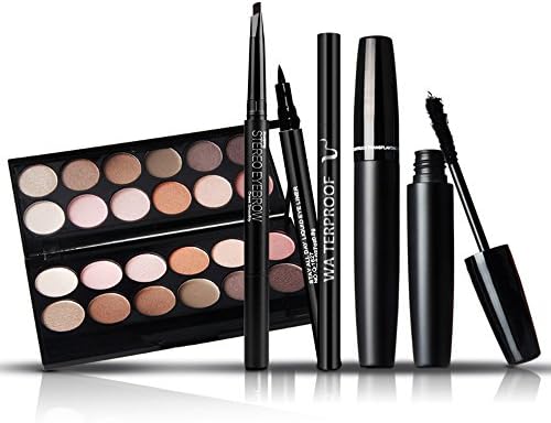 Hifina 4Pcs Professional Cosmetic Makeup Set Contains 12 Colors Makeup Concealer Palette , Mascara, Eyebrow Pencil, Eyeliner