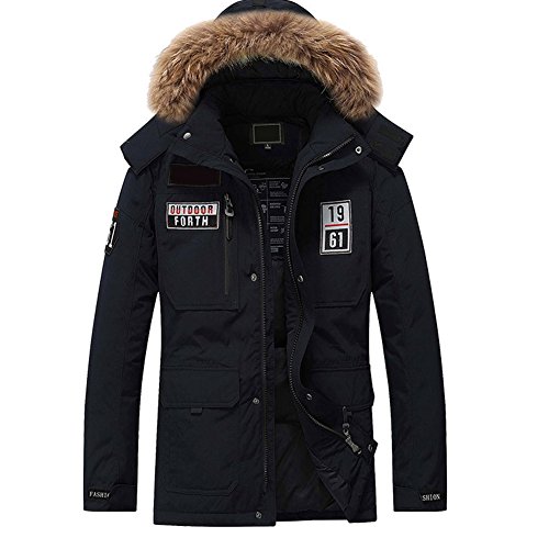 Preisvergleich Produktbild TAPOO Herren Daunenjacke, Dick Winterjacke Parka Sportjacke, Wintermantel mit Abnehmbarer Kapuze