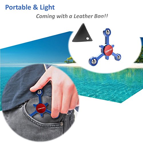 Fidget Spinner Finger Toy Aluminum Alloy Best Stress Reducer Spinning Top for ADHD, Anxiety, Time Killing with Max 4+ Mins Spinning time – by KOMVOX (Blue) - 6