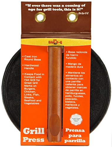 Mr. Bar-B-Q Round Cast Iron Meat Press 7 inch