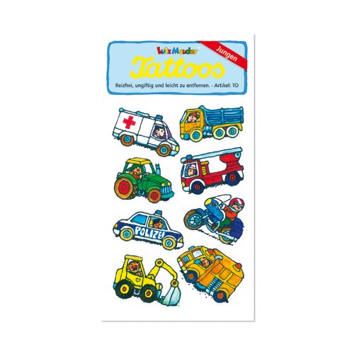 Baustelle & Bagger Tattoos von Lutz Mauder // Kinder Kindertattoo Tatoo Tatto Kindergeburtstag Geburtstag Mitgebsel Geschenk Auto Autos Feuerwehr Feuerwehrauto Baustelle Fahrzeuge