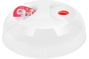 Flexzion Mikrowellenabdeckung transparente Mikrowellenabdeckhaube mit einstellbarem Dampfentlüftungsloch, BPA-freier, transparenter Anti-Spritz Schutz Kunststoffdeckel, 29 cm
