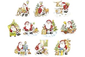 ‎IDEEN MIT HERZ Ideen mit Herz 3-D Motive, ausgestanzt, ca. 7-10 cm, 10 Stück im Beutel | Bilder zum Basteln & Dekorieren | Grußkarten selber machen | Bildmotive für Scrapbooking & DIY-Deko (Fröhliche Nikoläuse)