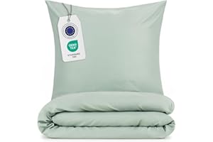 Blumtal Juego de Funda Nordica Cama 150 - Microfibra Juego de Funda Edredon 220 x 240 y 2 Fundas de Almohada 40x80, Certificado Oeko-Tex, Muy Suave y Transpirable - Verde Claro