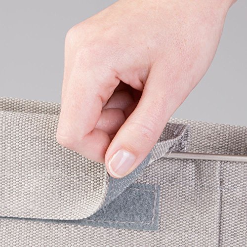 InterDesign 04943EU Wren Nachttisch-Organizer für Handy, Tablet, Zeitschriften, Wasserflasche, Fernbedienung – 3 Taschen, hellgrau, Cotton, 31.75 x 12.7 x 25.4 cm - 7