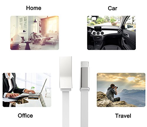 GlobaLink® Neue Micro USB Kabel aus hochwertigem Zinklegierung Design Datenkabel für alle Android Smartphone Lebenslange Garantie [2 pack,2m] Schneeweiß - 7