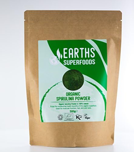 Organic Spirulina Powder by Earths Superfoods | 100% Natural, Soil Association Certified Organic Spirulina Powder (500g)