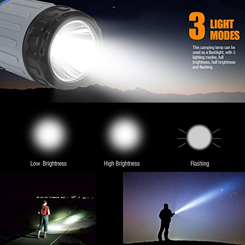LE LED Camping Laterne mit 3200 mAh Powerbank & Taschenlampe, 3 Licht-Modi, USB Wiederaufladbar zusammenklappbar mit Magneten Tragbare Camping Lampe Zeltleuchte Notlaterne - 3