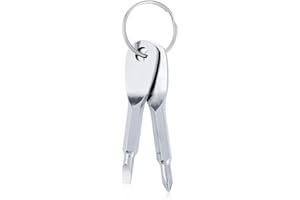 Cobee Wielofunkcyjny śrubokręt, 2-częściowy zestaw, przenośny, płaski śrubokręt, narzędzie do kluczy dla mężczyzn, naprawa na zewnątrz (srebrny)