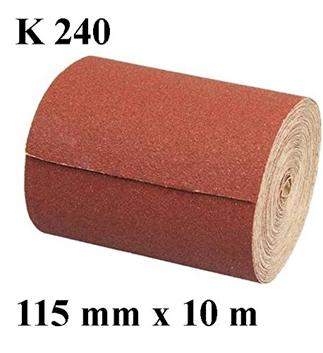 1 x Rolle Schleifpapier Kunstharz Schleifmittel Korn 240 Länge 10 m / Breite 115 mm