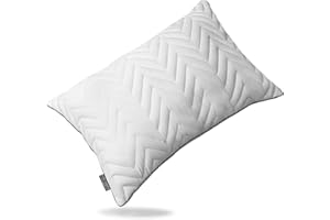 FH FAM' HOME HOME COSINESS FAM Home Poduszka 50 x 70 podwójnie wygodna, biała - poduszka 50 x 70 z zamkiem błyskawicznym, bawełniana poszewka GOTS, oddychająca i zmywalna w pralce, włókna poliestrowe Volumemax, jakość hotelowa