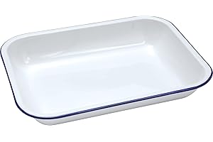 FALCON Enamel Bake Pan Blue & White Large 37 X 29.5 6cm Roasting Baking Tray (61037)