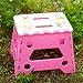 Produktbild Klappstuhl KKY-Enter Kunststoff Cartoon Mini Portable Niedlichen Kind Klapp Fuß Schritt Stuhl Mehrzweck Faltbare Einfache Lagerung Kleine Bank (Farbe : Pink, Größe : L21*W16*H17.5cm)