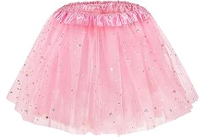 EIHI 1 Jupe tutu en tulle pour enfant tutu rose jupe tutu rose tutu tutu fille tutu femme,jupe tulle femme,jupe tutu femme Étoile - Danse - Pour bébé - Robe de Noël - Costume de princesse-Rose