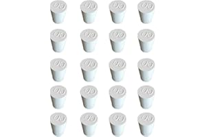 HeyWin Lab Rubber Stopper,(20 Pack) 00#,White Solid Rubber Stoppers are Used for Sealing Balloon Bottles、Conical Flask Etc