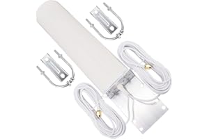 YILIANDUO Antenne 4G LTE Exterieur Omnidirectionnel Étanche 698–2700MHz Double SMA Câble Compatible pour Routeur 3G/4G/LTE Gagnez jusqu'à 12 dBi Réception jusqu'à 15KM