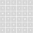 AIEX 36pcs Letter and Number Stencils, 1 Inch Reusable Plastic Letter Number Template Letter Stencils Alphabet Stencil Craft Stencils for Painting Wood Sign Cake Art Projects (White)