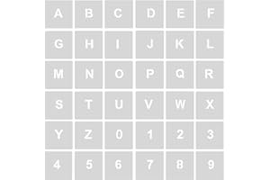 AIEX 36 pezzi Stencil per Lettere e Numeri, Stencil Lettera da 2,5 cm Riutilizzabili Modello Lettera Numero in Plastic Stencil Alfabeto per Insegne in Legno Torte Dipinti Decorazioni