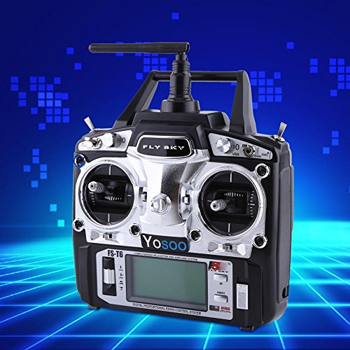 Preisvergleich Produktbild GOTOTOP Flysky FS-T6 Funksteuerempfänger und -Sender, Hochpräzisions-Multirotor-Funksteuer... Quadcopter, Hubschrauber, Flugzeug, Segelflugzeu