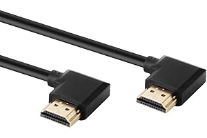 BOLONGKING Baolongking kabel HDMI, 90 stopni pozłacany wysoka prędkość HDMI męski na męski lewy kąt do lewego kąta 60 Hz, 4 K 2 K (M/M lewy i lewy) (1 m)