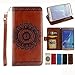 Produktbild Hülle für Galaxy J5 2016,Case für Galaxy J5 2016,Galaxy J5 2016 Handyhülle Leder Wallet Case,YingC-T Elegant Malerei Mandala Blume Braun Muster Handytasche Samsung Galaxy J5 2016 Schutzhülle Leder Bookstyle Brieftasche Ständer Stand Hülle mit Karte Halterung Magnetverschluss Extra Dünn Tasche Premium Design Klapphülle Flip Schutz Schale Hülle Etui Cover für Samsung Galaxy J5 2016