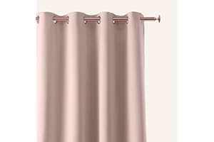 ROOM99 Cortina Aura 140 x 250 cm con Ojales Plateados, Color Rosa empolvado, Tela Mate, fácil Montaje y Mantenimiento