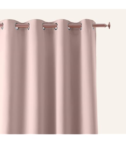 ROOM99 Curtain - Tenda con occhielli, 140 x 250 cm, larghezza x altezza, oscurante, per soggiorno, camera da letto, colore beige, 1 pezzo