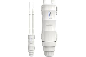 Wavlink AC600 Répéteur WiFi d’extérieur Double Bande Modèle PoE Passif Modes Point d'accès sans Fil/répéteur/Router/WISP Portée de 100 m 2,4 GHz 150 MB/s + 5 GHz 433 MB/s Blanc