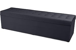 MG Design Storage Bench Ottoman – Solid Wood Frame, Upholstered Seat, Lift-Top Compartment – 18 x 63 in (45 x 160 cm) – Supports up to 300 kg