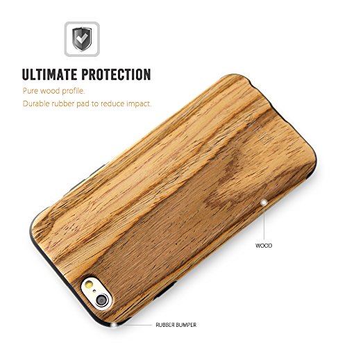 iPhone 6S Case, iPhone 6 Case, BELK [Soft Wood Case] Ultra Hybrid Rubber Bumper Case, Slim Reinforced TPU Back Cover for iPhone 6 & iPhone 6S(4.7 inch) - Teak