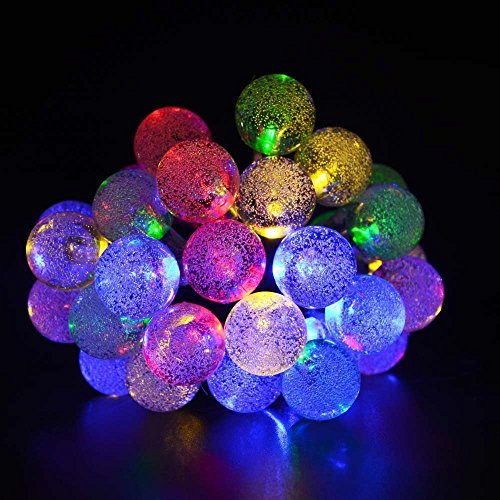 SunJas 30 LEDs 6 Meter Solar Lichterkette Garten Globe Außen bunt Solar Beleuchtung Kugel für Party, Weihnachten, Outdoor, Fest Deko usw. (30 LEDs bunt) - 7