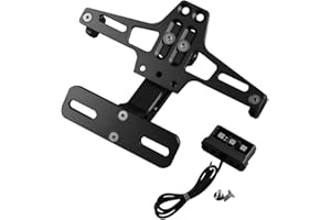 CENPEK Verstellbarer Nummernschildhalter aus Aluminium für Motorräder mit LED-Licht, verstellbar für R25 R3 MT03 MSX