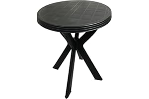 ‎MOJAWO Mojawo Praktischer Gartentisch - Kunststoff Ø70cm - Anthrazit - rund - Balkontisch - Bistrotisch - Terassentisch