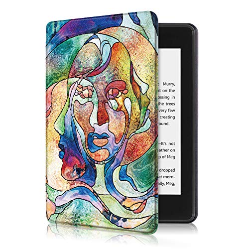 VinMas Hülle Kindle Paperwhite (10.Generation - Release 2018), Leder Slim Shockproof Schutzhülle mit Automatischer Aufwach/Ruhe für Amazon Kindle Paperwhite (Mädchen)