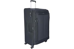 TheTrueC 4 Rollen Koffer Superlight 77cm Kopenhagen, Reißverschlussteiler|Kratzfest, Black