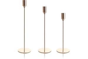 VMUTGA Portacandele in Metallo, Set di 3 Candelabro Oro per Candele Coniche Porta Candele D'epoca Candelabro Candeliere da Tavolo Decorazioni per Matrimoni Compleanni Natale Cena a Lume di Candela