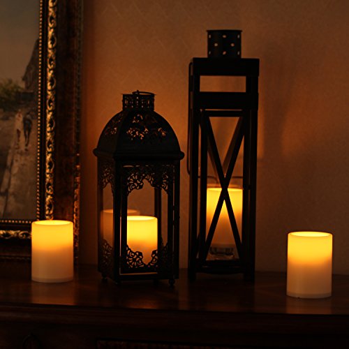 DFL Partei-Dekor Wasserdicht flammenlose LED-Kerzen Licht,4 & 8 Stunden Timer-Funktion Wasserdichte Funktion, beige,6er-pack - 6