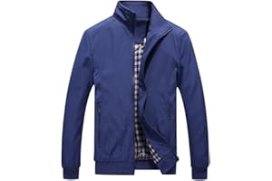 YOUTHUP Herren Jacke Leichte Freizeit Übergangsjacke Langarm Sommer Bomberjacke Outdoor Sportjacke