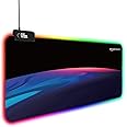 amazon basics RGB Light Gaming Mouse Pad Desk Mat for Computer Laptop | Stitched Embroidery Edges | Non-Slip Rubber Base | Extended Keyboard Mouse Pad for Office & Home (795mm x 298mm x 3.45mm)