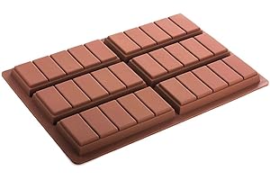 S4U Silicone Moulds Chocolate Bar Sweet Moulds Candy Moulds Jelly Moulds Rectangle Baking Silicon Bakeware Mold Shape Soap Wax Melts Flexible Baking Mould (6 Cell 5 Section)