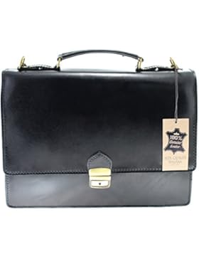 CTM Working Man Aktentasche, 24 Stunden am 38x28x12cm echtes Leder