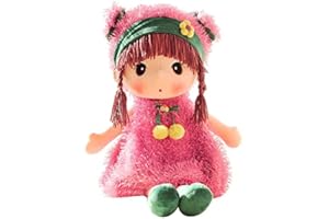Uposao Baby Girl Rag Doll with Clothes and Hair, 45 cm Beautiful Ragdoll Toy Plush Toys Baby Doll Princess Sleep Partner Doll Cuddly Doll for Toddlers as a Birthday Gift