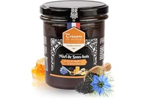 Maison Crétet | Miel de sous-bois gingembre nigelle | miel de france | habba sawda | Pot verre | Préparation de 400g