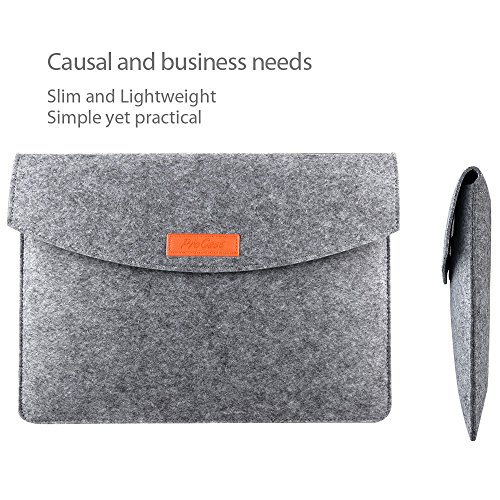 ProCase 15 – 15.4 Inch Schutzhülle Filz Laptop Sleeve Tasche, 15 Inch Macbook Pro Retina andere Chromebook Ultrabook Notebook (Grau) - 4