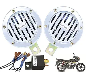 Generox Leher Sonic Horn With Relay and Fitting Wire for Mahindra Centuro - Set of 2