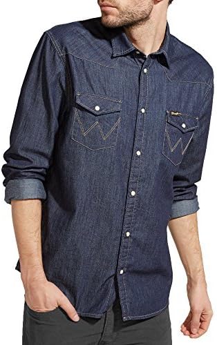 Classic Western Denim Shirt - Dark Indigo