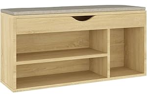 ‎VIDAXL vidaXL Ławka na buty z poduszką, dąb sonoma, 104x30x49 cm